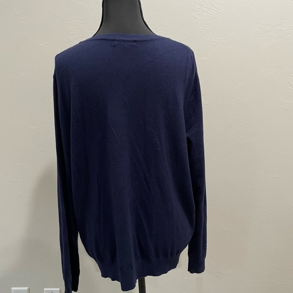 Croft Barrow Cardigan women’s sweater polka dot navy blue large - Picture 3 of 5